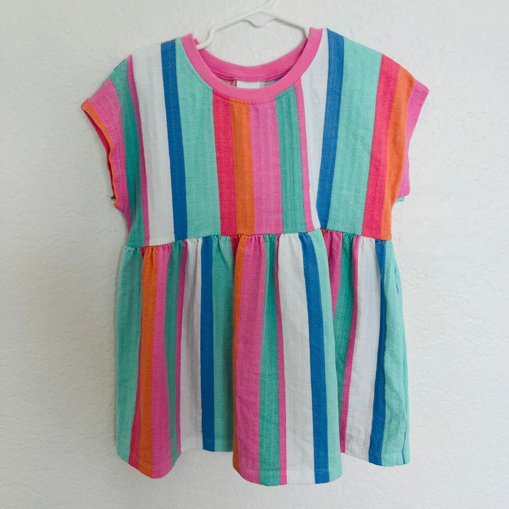 Next Girls Colorful Vertical Stripe Tunic Top Size 6-7 Years EUC